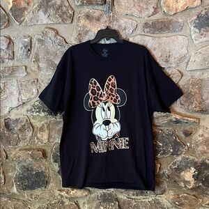Disney Minnie Mouse Leopard Print Short Sleeve Women’s 2X T Shirt